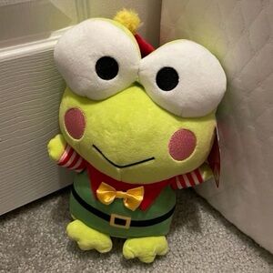 Sanrio Keroppi Green Frog Plush Holiday Elf BRAND NEW!!